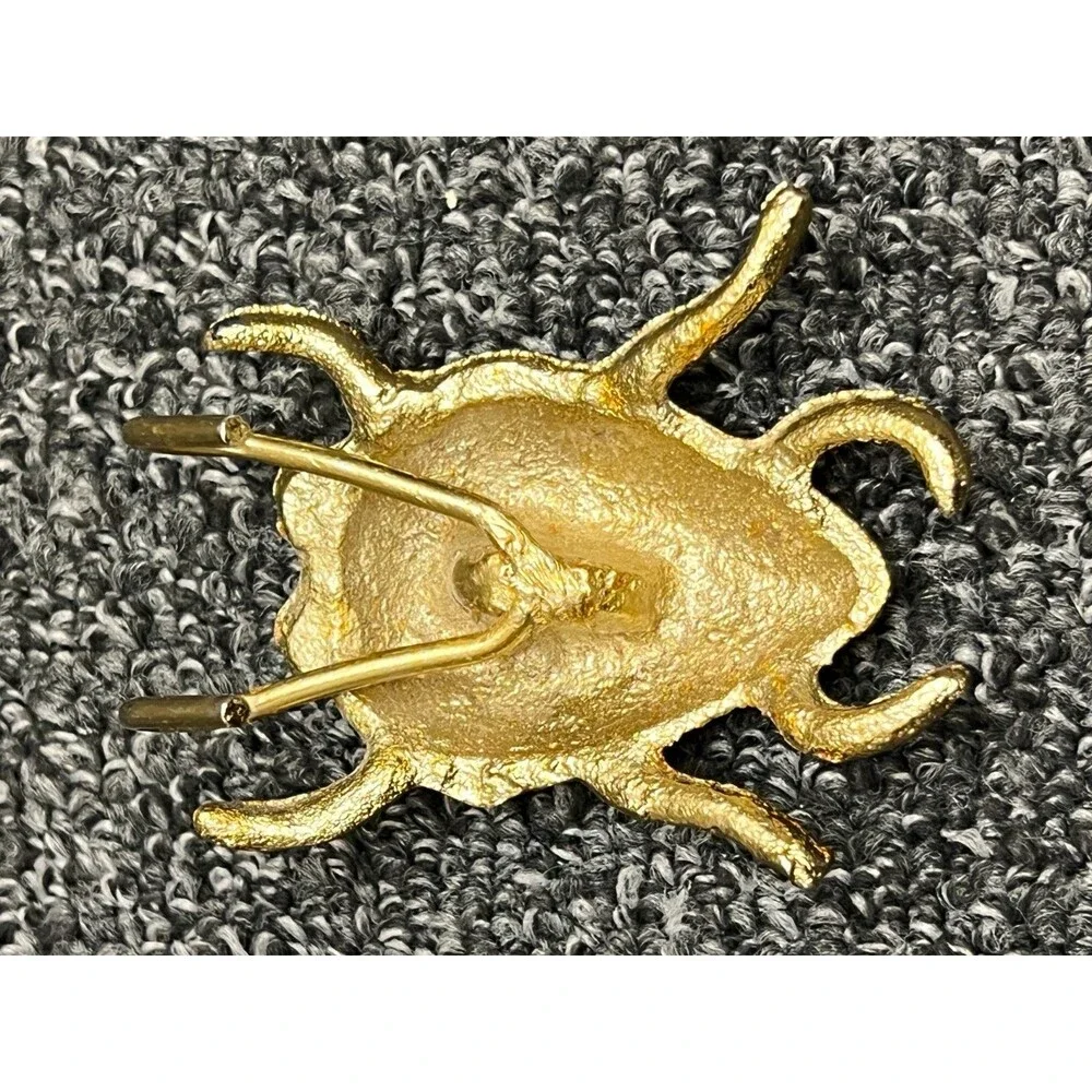 Cast Brass Egyptian Scarab Beetle Paperweight 3” - Vintage!